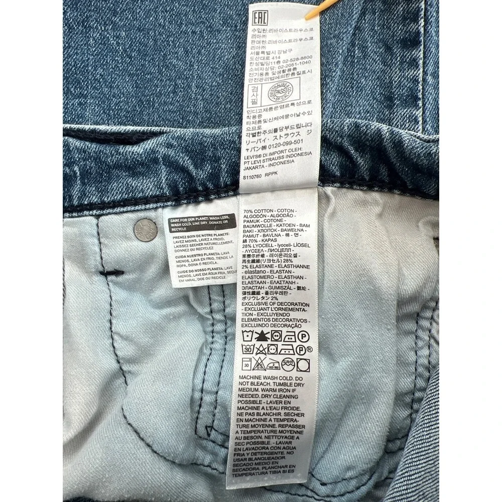 Levis Jeans 34x30 511 Slim Fit Mens Medium Wash Blue Distressed Classic Denim